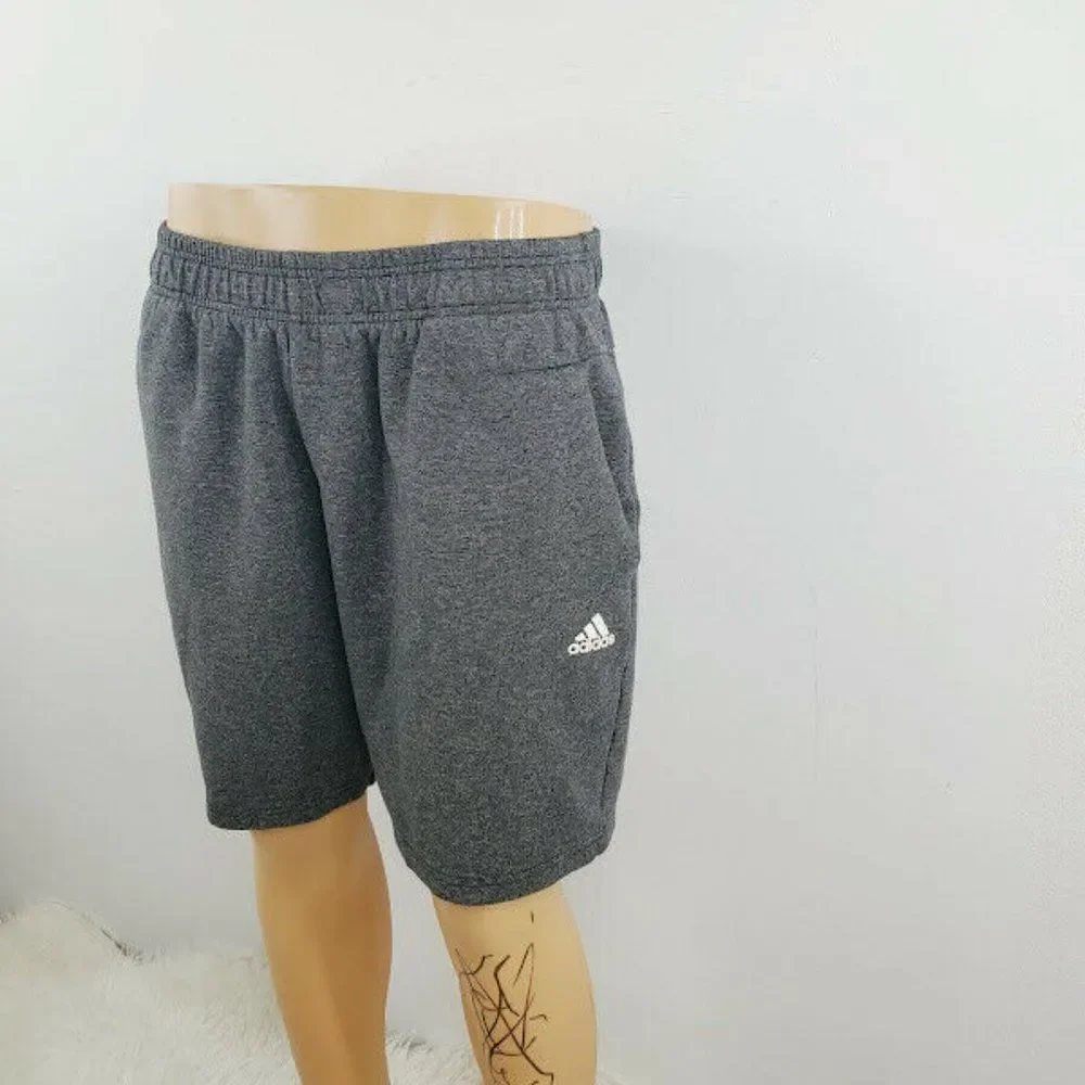 Adidas Mens Charcoal Elastic Waist Pull On Activewear Athletic Shorts Size‎ XL